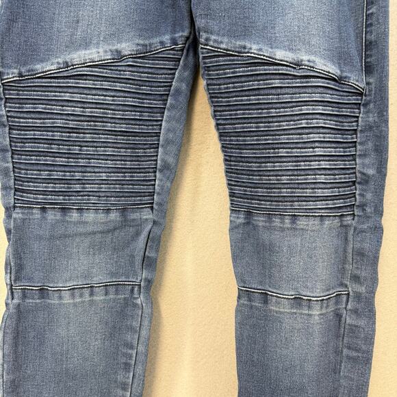 Hayden Los Angeles Denim Leggings Women's M Blue Stacked Moto Jeggings Jeans - Picture 5 of 14